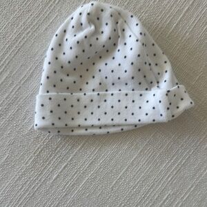 Polka Dot Baby Hat - White and Navy